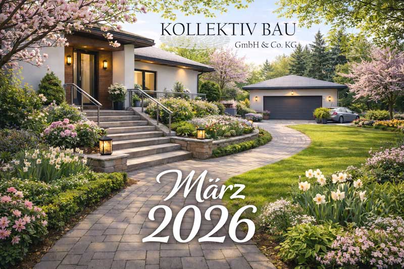 Eine Aussenanlage im März 2026 Bau von Aussenanlagen März 2026 Kollektiv Bau
